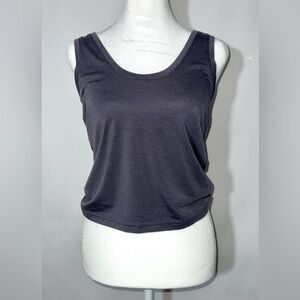 Athleta Twist Back Muscle Tank Crop Top Greyish Purple Small